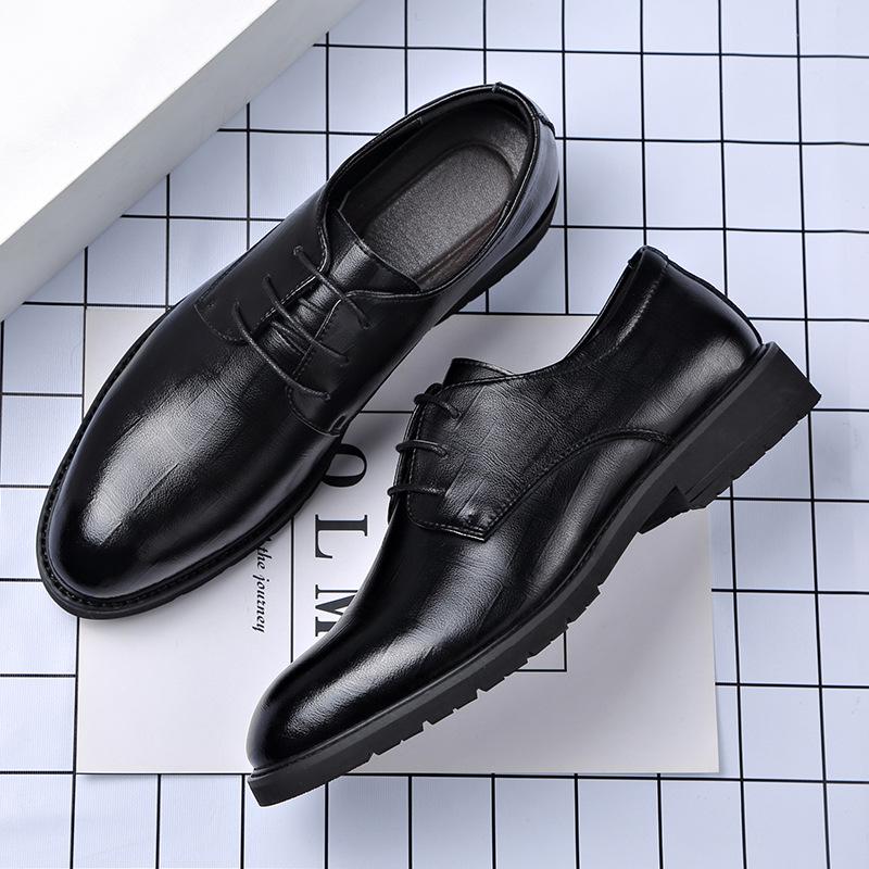 Four seasons men's shoes autumn men's leather shoes workplace dress leather shoes fashion wedding shoes business leather shoes velvet cotton shoes