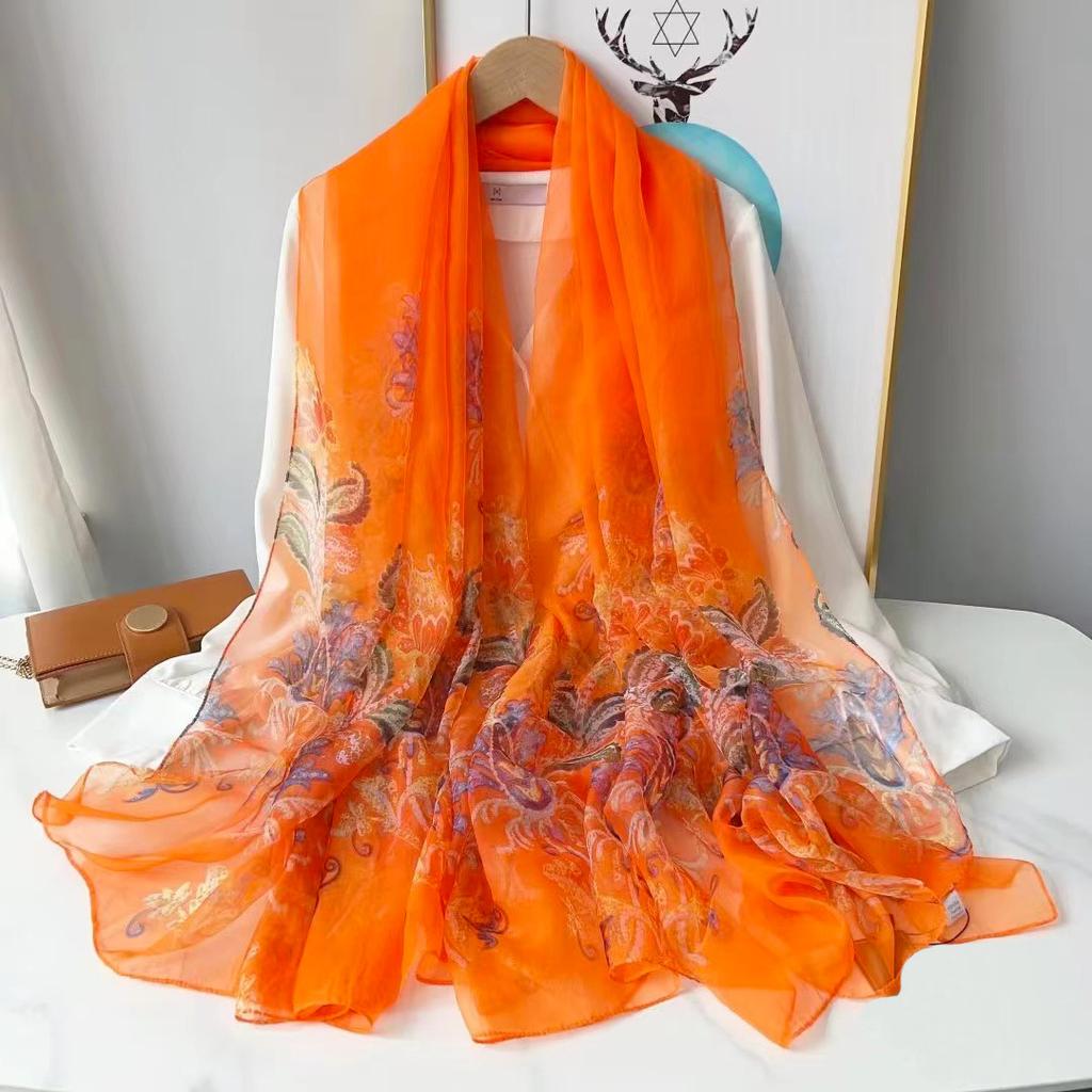 Summer Long Silk Satin Scarf Shawl Wraps Female Fashion Beach Stoles Pashmina Ladies Scarves Women Female Headband Hijab Echarpe