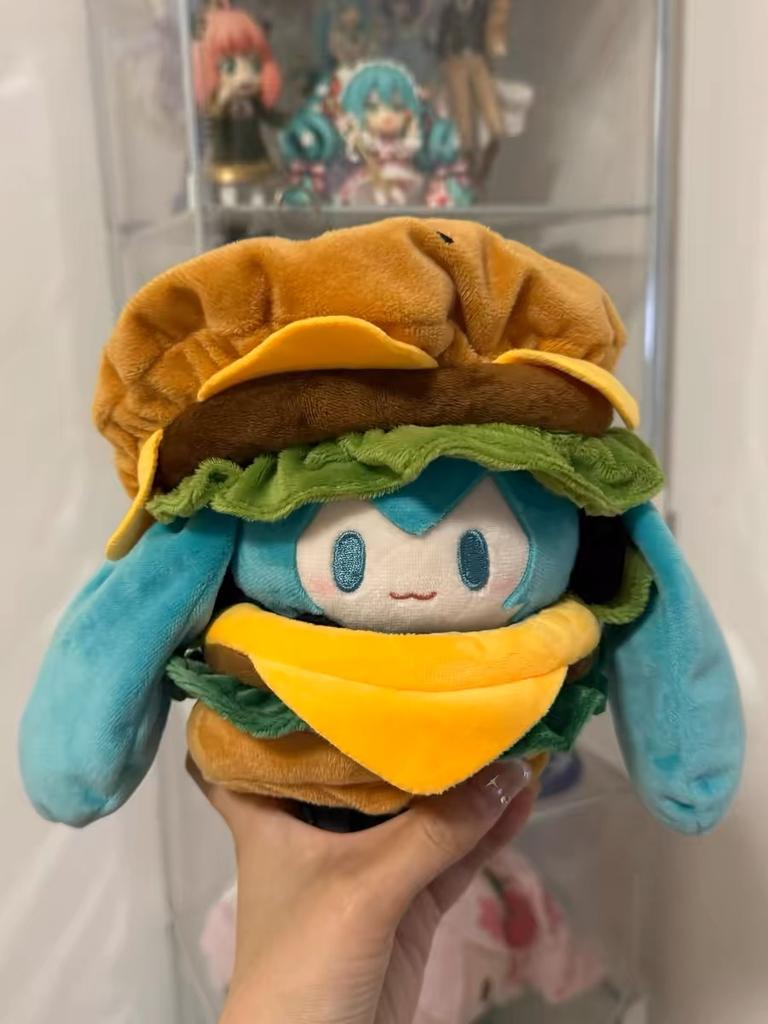 Hatsune Miku Kawaii Q Version Figure Doll Cute Hamburg Doll Clothes Anime Peripheral Bag Pendant Toy Soft Ornament Toys Gifts