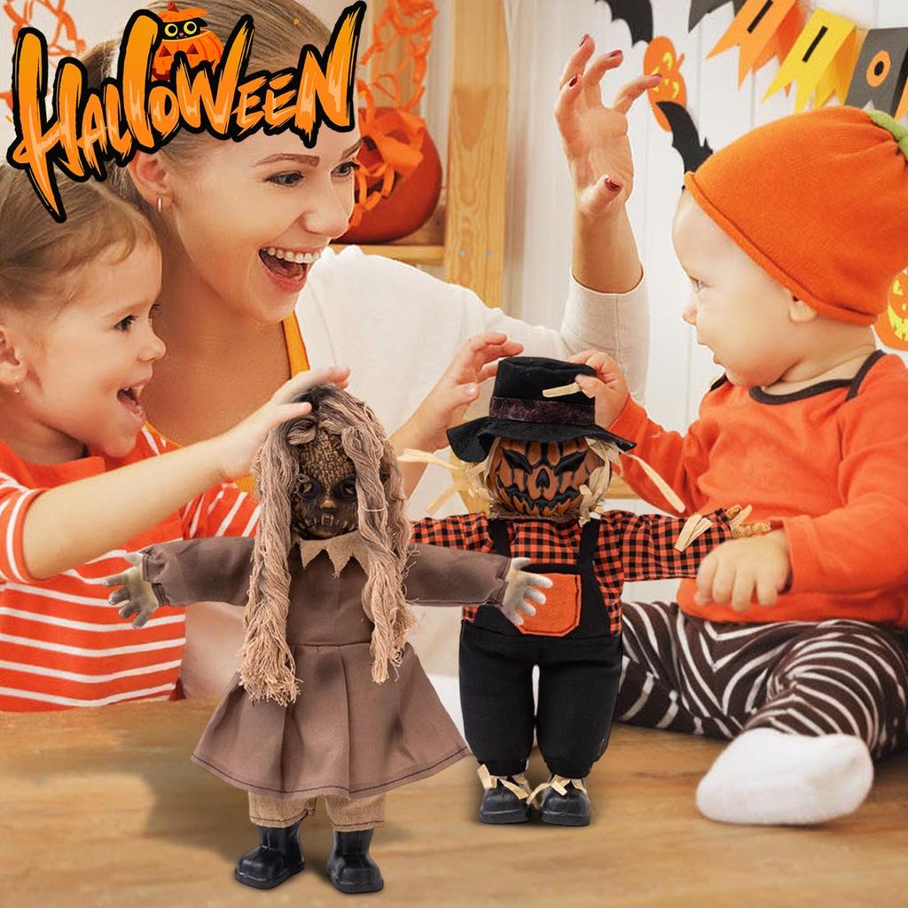 Halloween Horror Doll Ornament Pumpkins Witch Vampires Rupture Doll Atmosphere Decoration Props