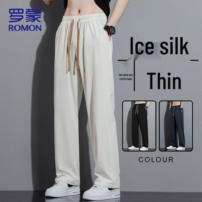 ROMON Men s Ice Silk Lightweight Casual Pants 4XL