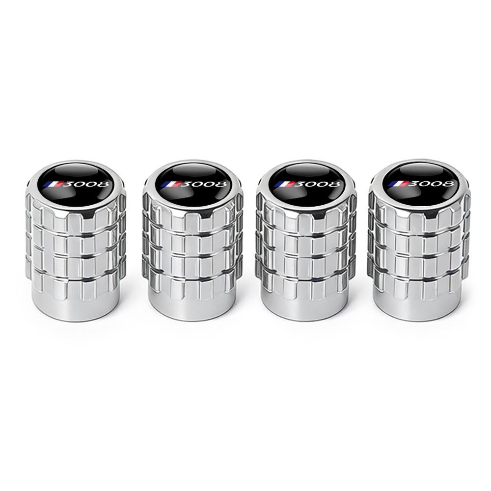 4Pcs Aluminum Wheel Tire Valve Caps Dust Stem Cover Badge For Peugeot 206 207 208 306 307 308 508 106 107 108 2008 3008 5008 RCZ