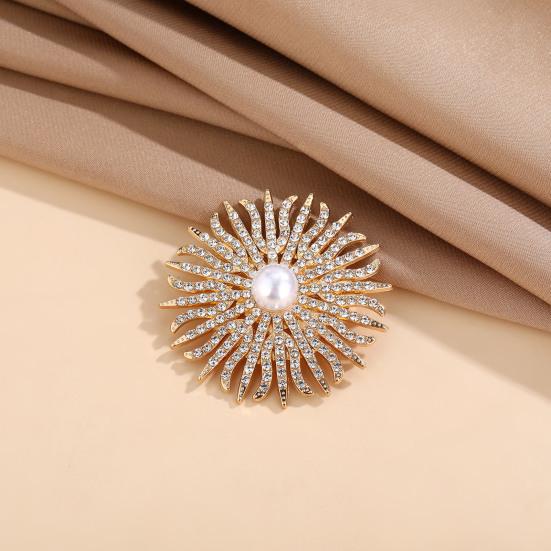Sunflower Brooch Pin for Women, Rhinestones Inlaid Brooch Pin for Dress, Coat, Shawl, Gift for Mother, Wedding