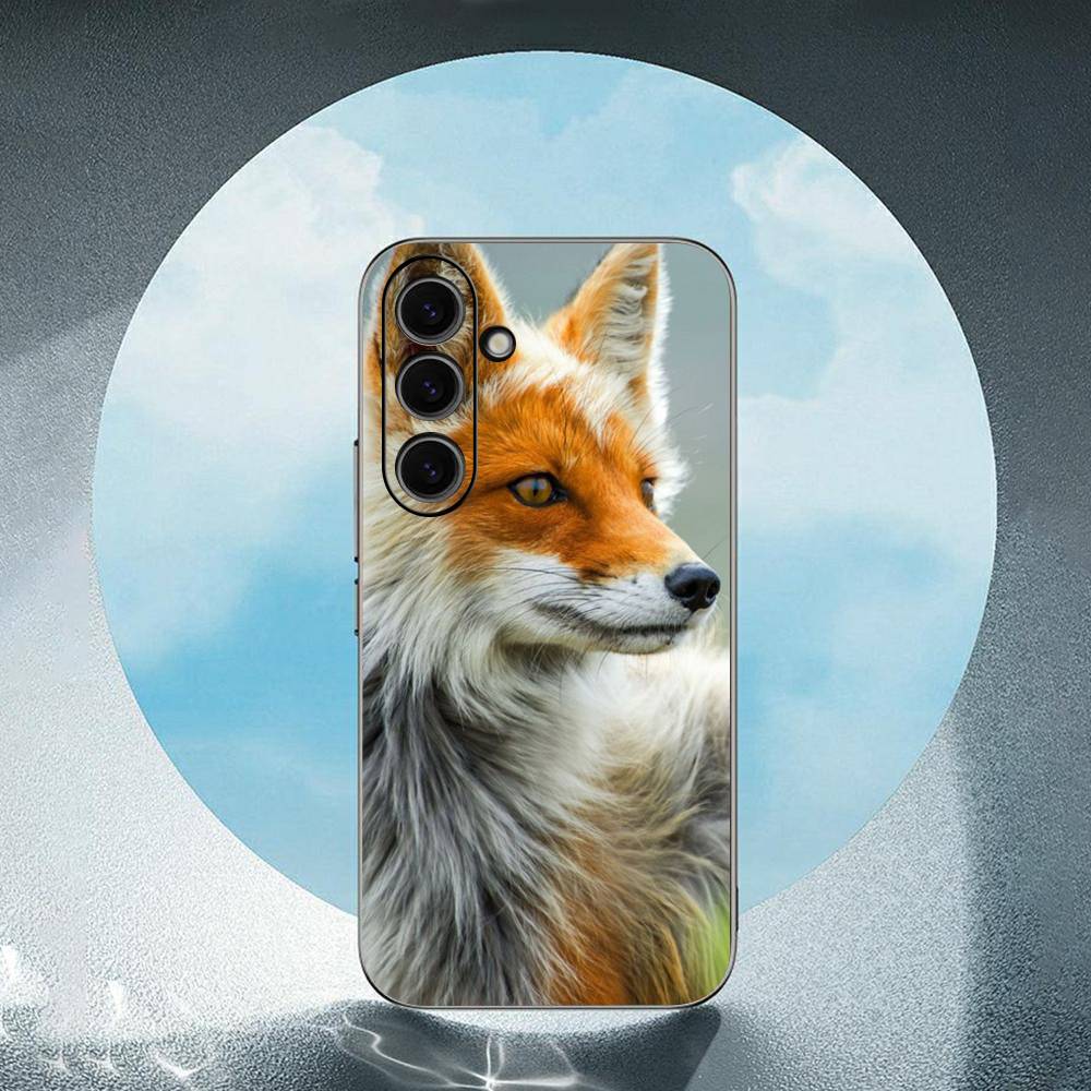 Animal Fox Luxury Black Phone Case For Samsung Galaxy S23 S24 S25 Ultra S22 Plus S21