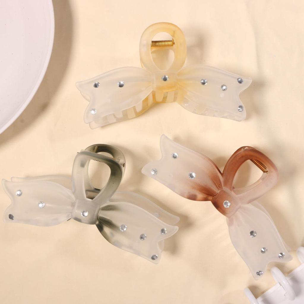 Matowy klips rekinowy, spinka do włosów z kokardą jaskółczy ogon do fryzur upiętych 2025