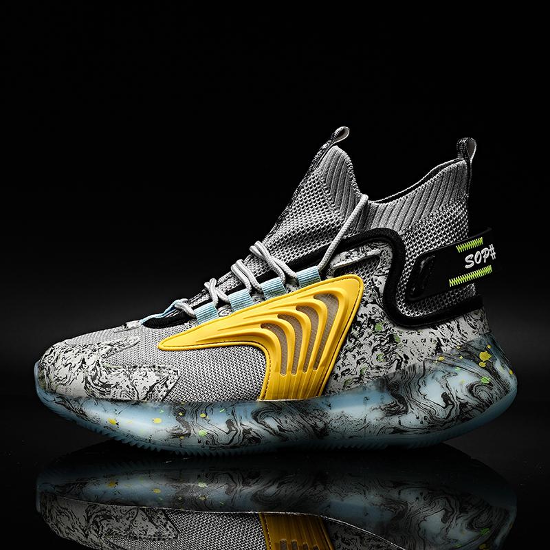 35-47 Scarpe da fitness sportive alte di grandi dimensioni traspiranti in tessuto volante estivo di tendenza moda unisex