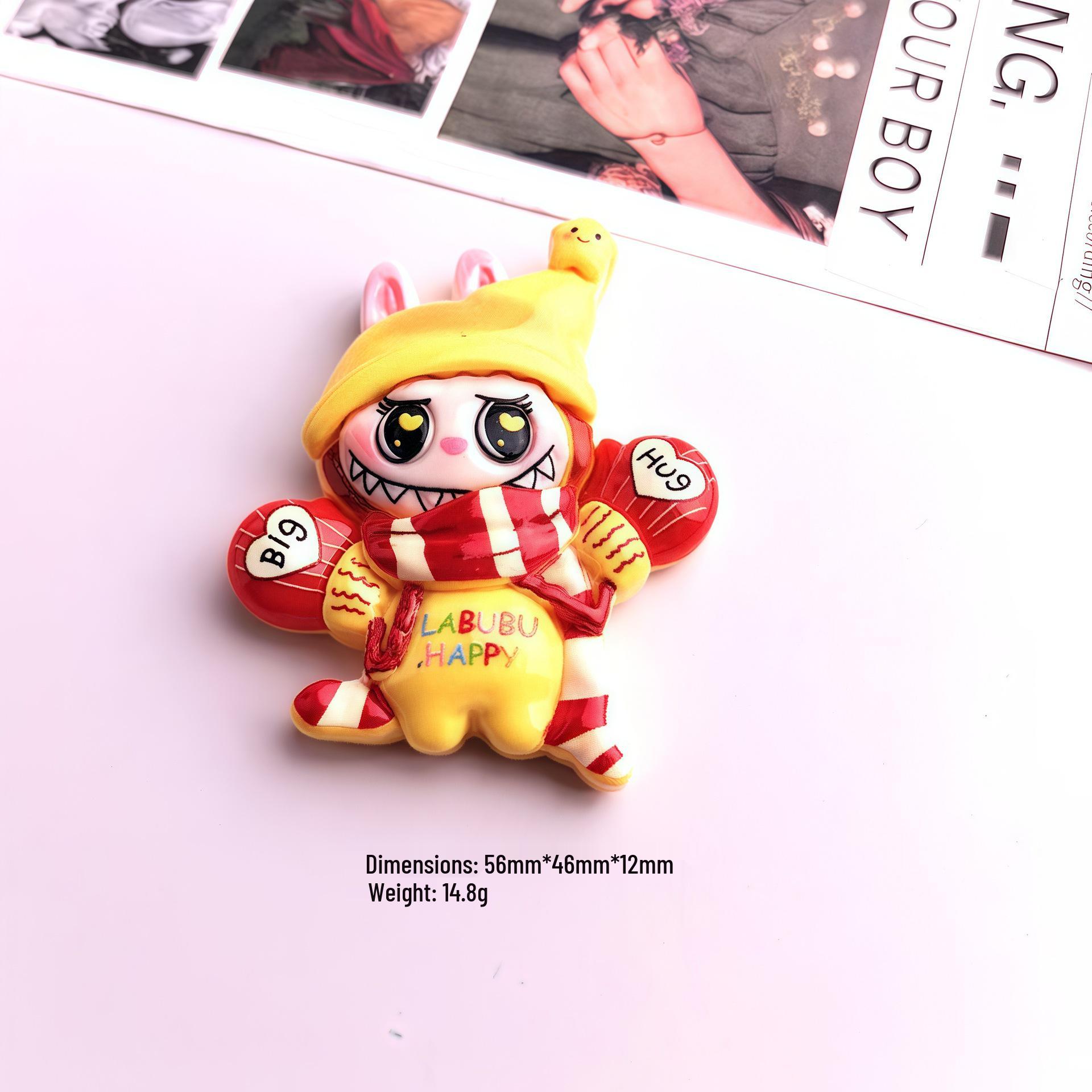 Cartoon Labrador Plush Toy Resin Accessories: DIY Magnet, Hair Clip, Keychain, Ornament Large