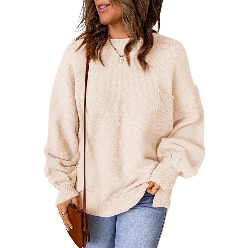 2025 Winter Women's Casual Loose Round Neck Sweater - European and American Style