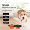 Gamelle Double Portable pour Animaux de Compagnie - Pliable, Gamelle d'Alimentation en Plastique Monobloc pour Chiens