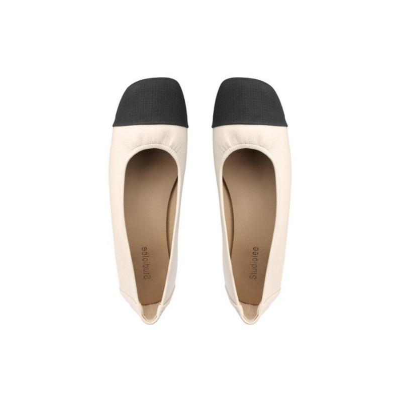 Soft-soled Grandma Shoes Color Matching Light Mouth Versatile Flat-soled Single Shoes Women's Ladyshoes