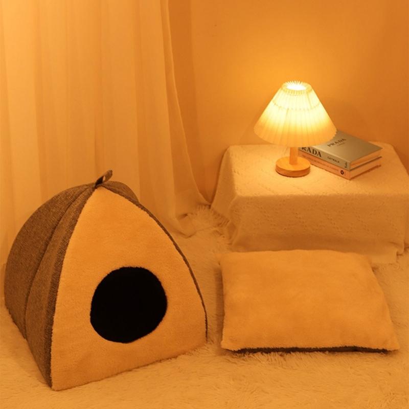 Cat Bed for Indoor Cat Small Dog Warm Bed House Washable Puppy Tent Bed Kitten Cave Removable Cushion
