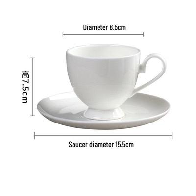 Shangqi Minimalist White Ceramic Coffee Cup & Saucer Set