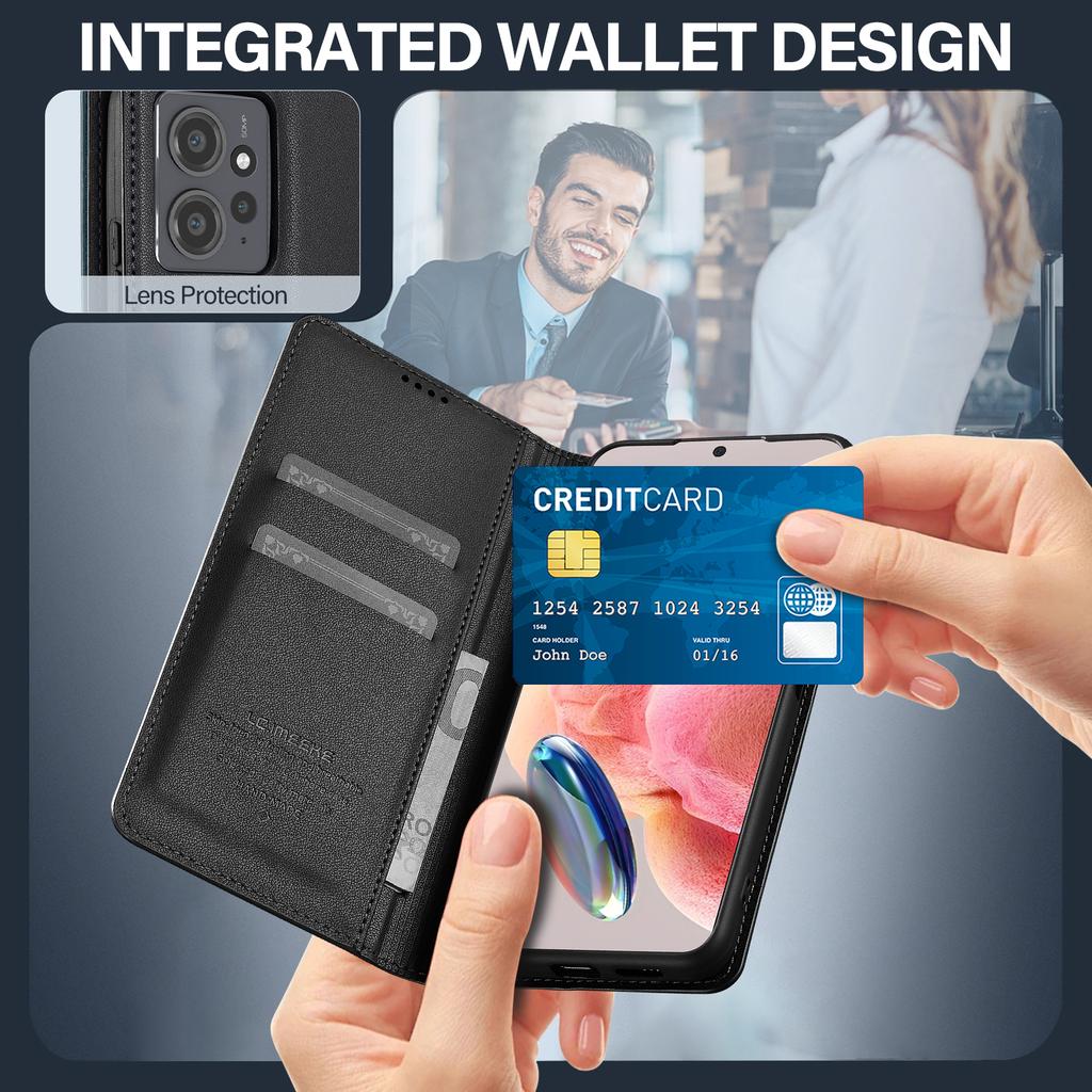 Business Flip Lederhülle für Xiaomi Redmi Note 14 13 12 Pro 5G 11S 12S 11 Pro Poco X5 X6 M6 Pro 4G Magnetische Handy-Geldbörsenhülle