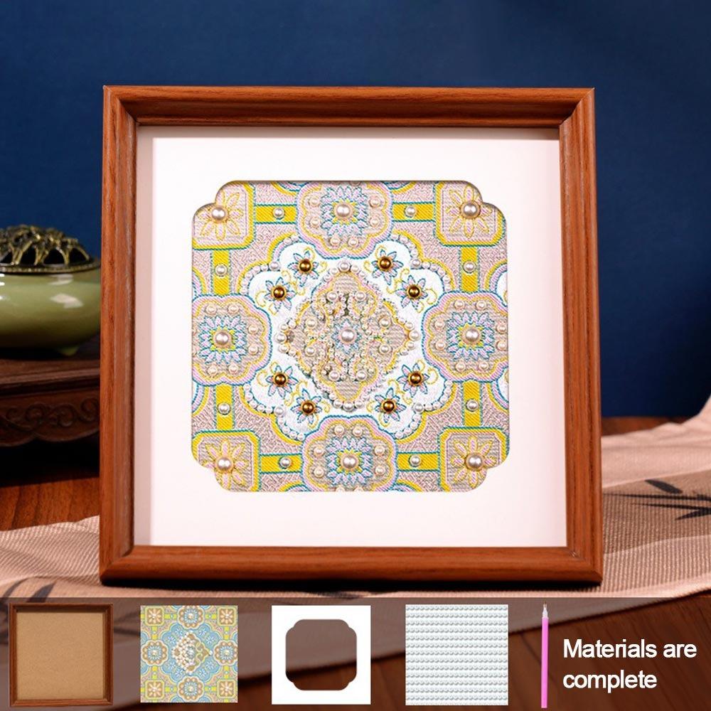 Song Jin Fabric Pearl Paintings Material Kit Engraved Pattern Simulated Pearl DIY Pearl Paintings Kit Handmade