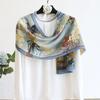 Chinese Style Fairy Dunhuang 100% Pure Silk Scarf for Women INS Luxury Hangzhou Long Silk Scarf 140x35cm