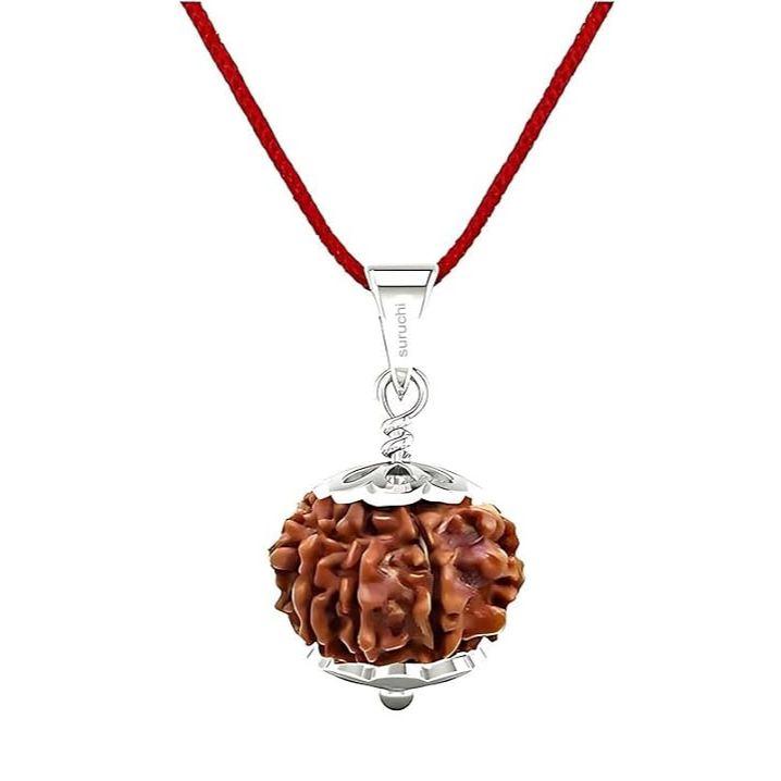Pure 925 Silver Rudraksha Pendant white