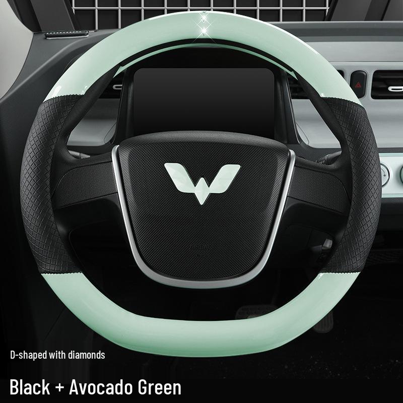 

Wuling MINI 2022 Black Diamond Leather Steering Wheel Cover 38cm