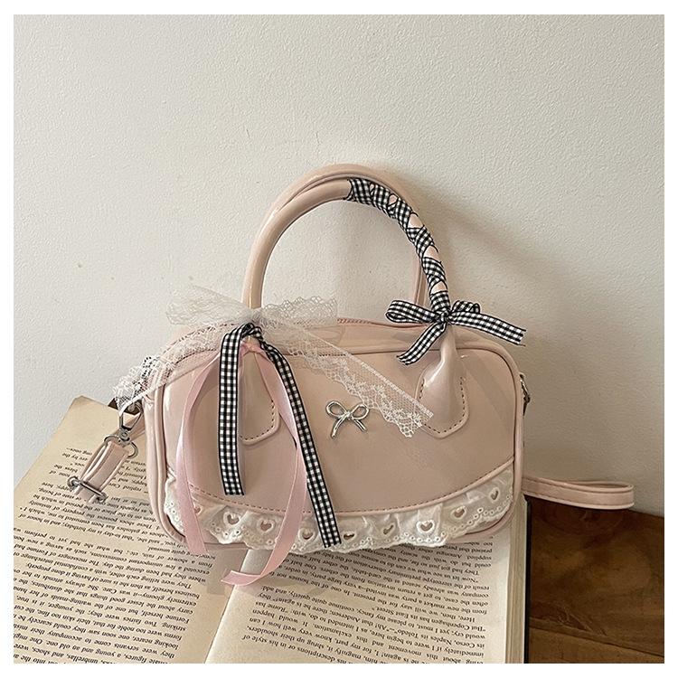 

Простая ручная сумка для боулинга женская 2025 новая модная сумка через плечо повседневная сумка-мессенджер розовый