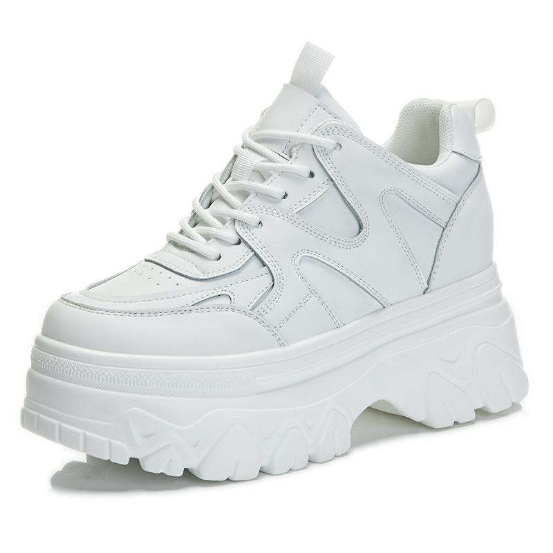 Daddy shoes ins trendy new spring shoes thick-soled inner height-increasing sneakers small A2 34 белый