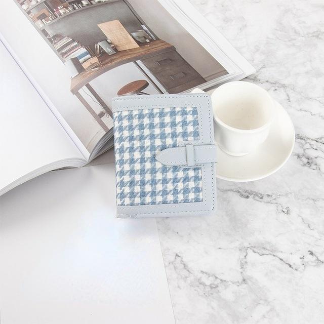 

Маленький кошелек женский короткий простой кошельки с пряжкой ретро мода складной кошелек для монет женский карточный кошелек светло-синий