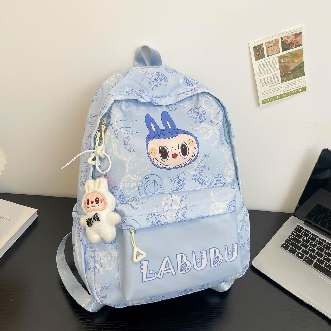 

Школьный рюкзак мультяшный rabub новый модный рюкзак большой вместимости изысканный принт студенческий ультралегкий школьный рюкзак single package синий