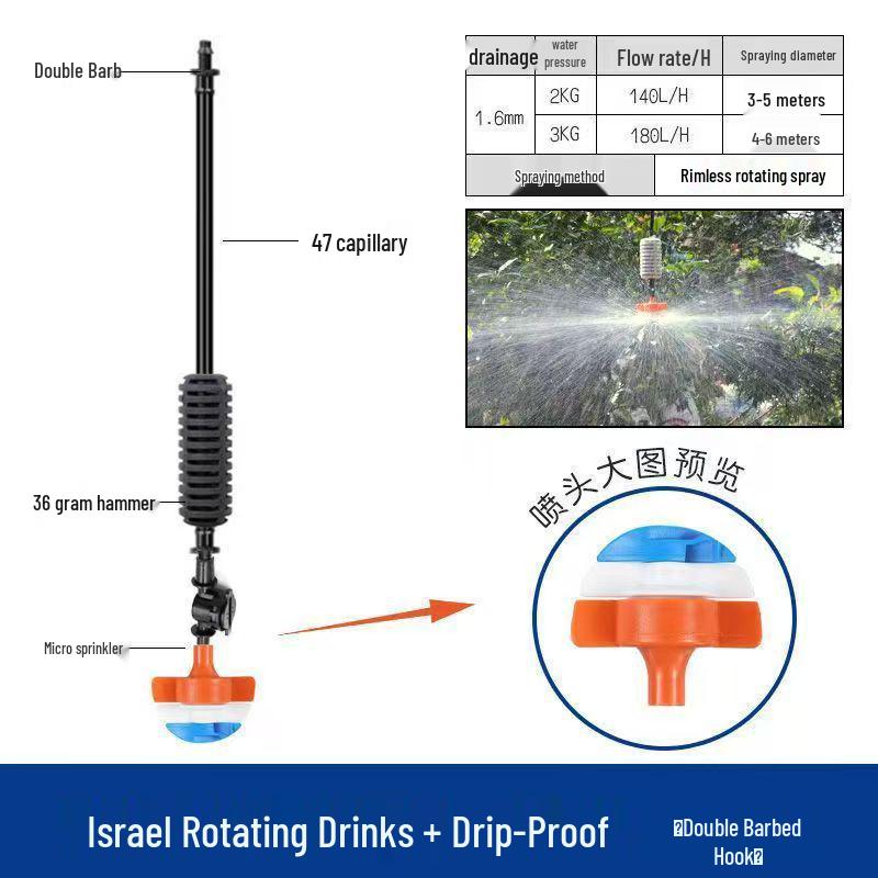Eco-Friendly Inverted Micro Sprinkler: Hanging Atomizing Anti-Drip Rotating Water Sprayer for Greenhouses