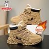 Bobodou Boys' High-Top Winter Snow Boots - Velvet Lined, Non-Slip Casual Sneakers for Big Kids