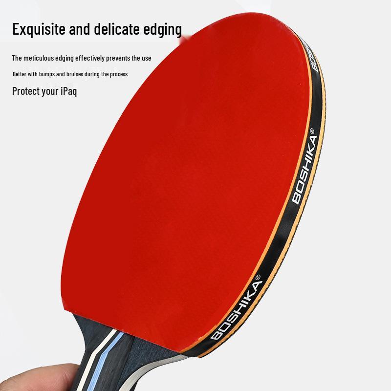 Boshi Ka Table Tennis Set: High-Elastic Rackets with Horizontal Grip - Includes 2 Rackets & 3 Balls for Beginner Training