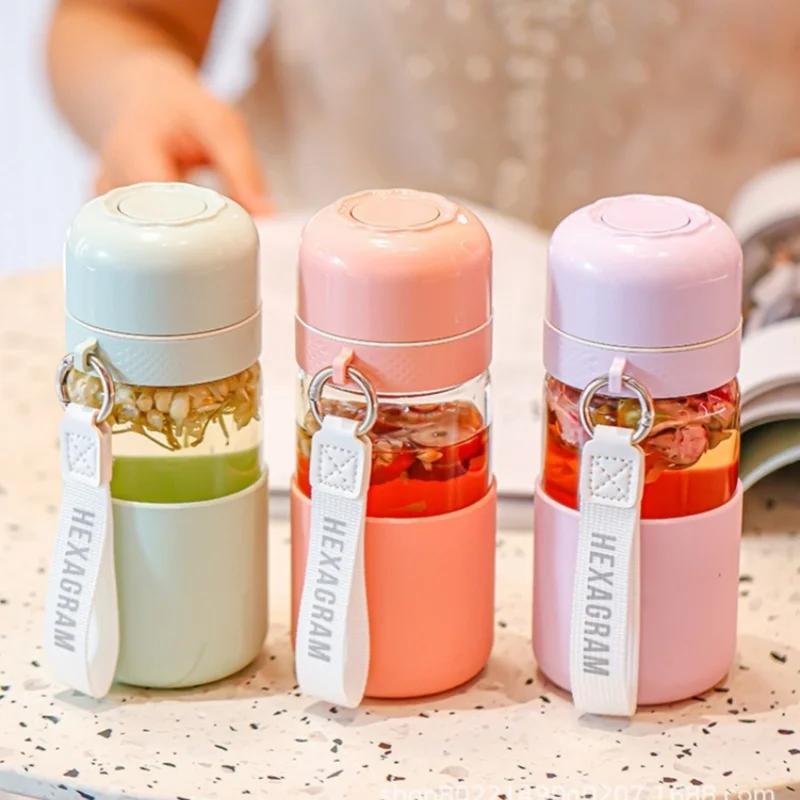 360ML Glass Water Bottle Heat-resisting Leak-proof Portable Household Water Cup Office Milk Tea Coffee Cup Gift Water Mug