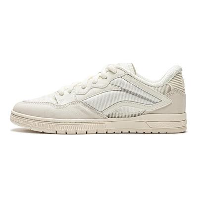Li Ning Schlichte Mode Bequem Vielseitig Stoßdämpfend Abriebfest Low-Top Skateschuhe Herren Sneaker Off-White AEPU055-1