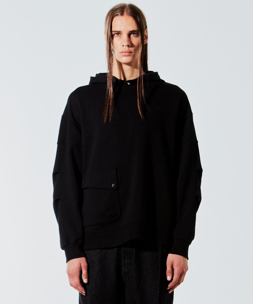 Oversized Fishtail Hoodie Black
