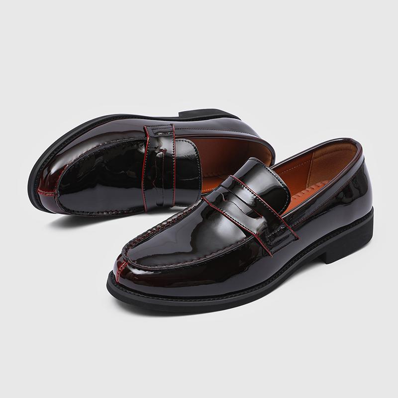 Luxuriöse Slipper Herren Echte Leder Italienische Loafer Schuhe Für Herren Schwarzes Lackleder Formelle Oxford Herren Hochzeitsschuhe