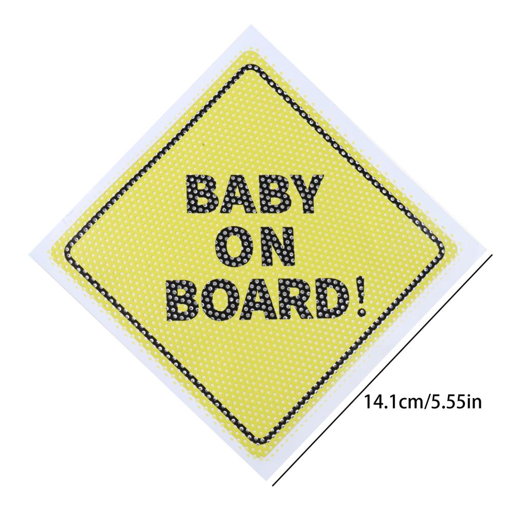 2pcs Baby on Board Car Stickers Reflective Night Visibility Vehicle Sticker Waterproof Vehicle Decal for Child Safety