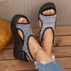 Fashion Female Shoes On Sale 2025 Summer New Platform Women's Mesh Sandals Buckle Strap Wedges Breathable Sandals for Plus Size Casual
