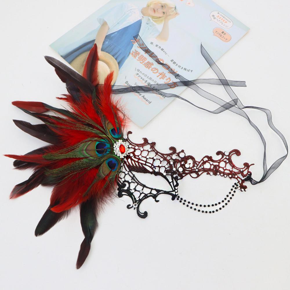 Feathers Design Half-Face Lace Mask Seductive Style Masquerade Feather Mask Fancy Prom Cosplay Masquerade Mask