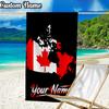 Custom Name Canada Flag Beach Towel - Soft, Ultra-Absorbent Microfiber, Lightweight, Perfect for Beach, Parties, Travel, Camping
