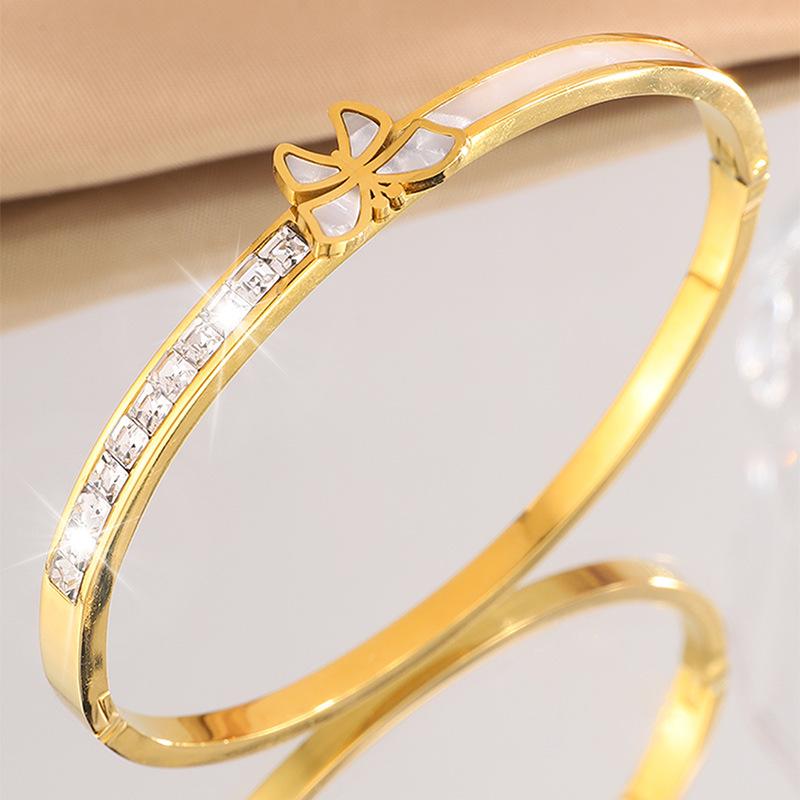 Fashionable Butterfly Female High-end Versatile Temperament Row Diamond Jewelry Bracelet 17CM