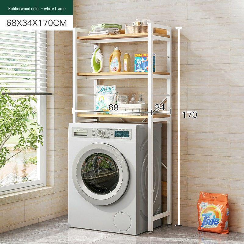 Multi-Layer Floor-Standing Adjustable Storage Rack with Trash Can Holder for Kitchen Use