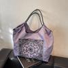 Large Capacity Exquisite Embroidery Personality Tote Bags Super Cool National Style Hot Trendy Shoulder Bags for Women 2025 New