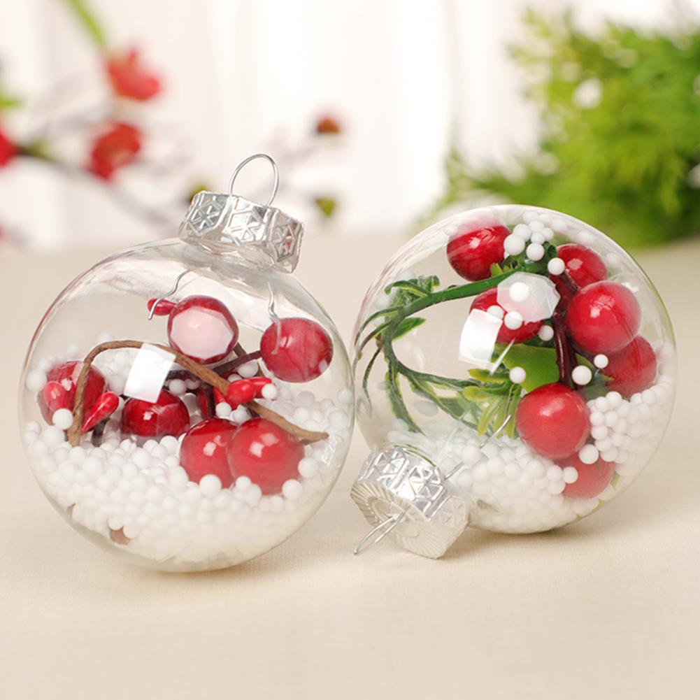 5pcs Perspective Christmas Tree Ball Paintable Christmas Ball with Bottle Cap Minimalist Christmas Clear Ball Home Decoration Navidad