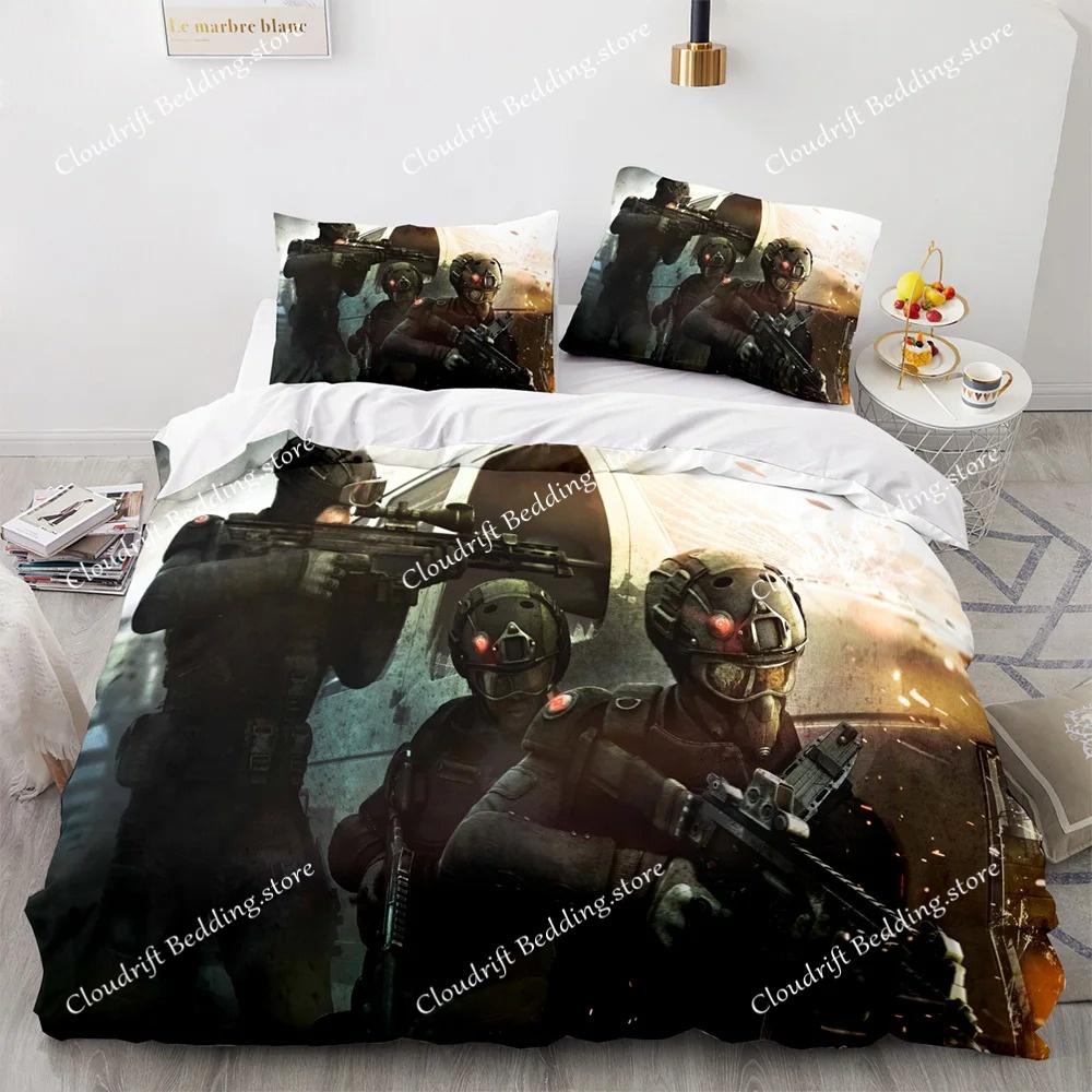 Game Rainbow Six Duvet Cover Pillowcase Bedding Set Single Twin Full Size for Kids Adults Bedroom Decor
