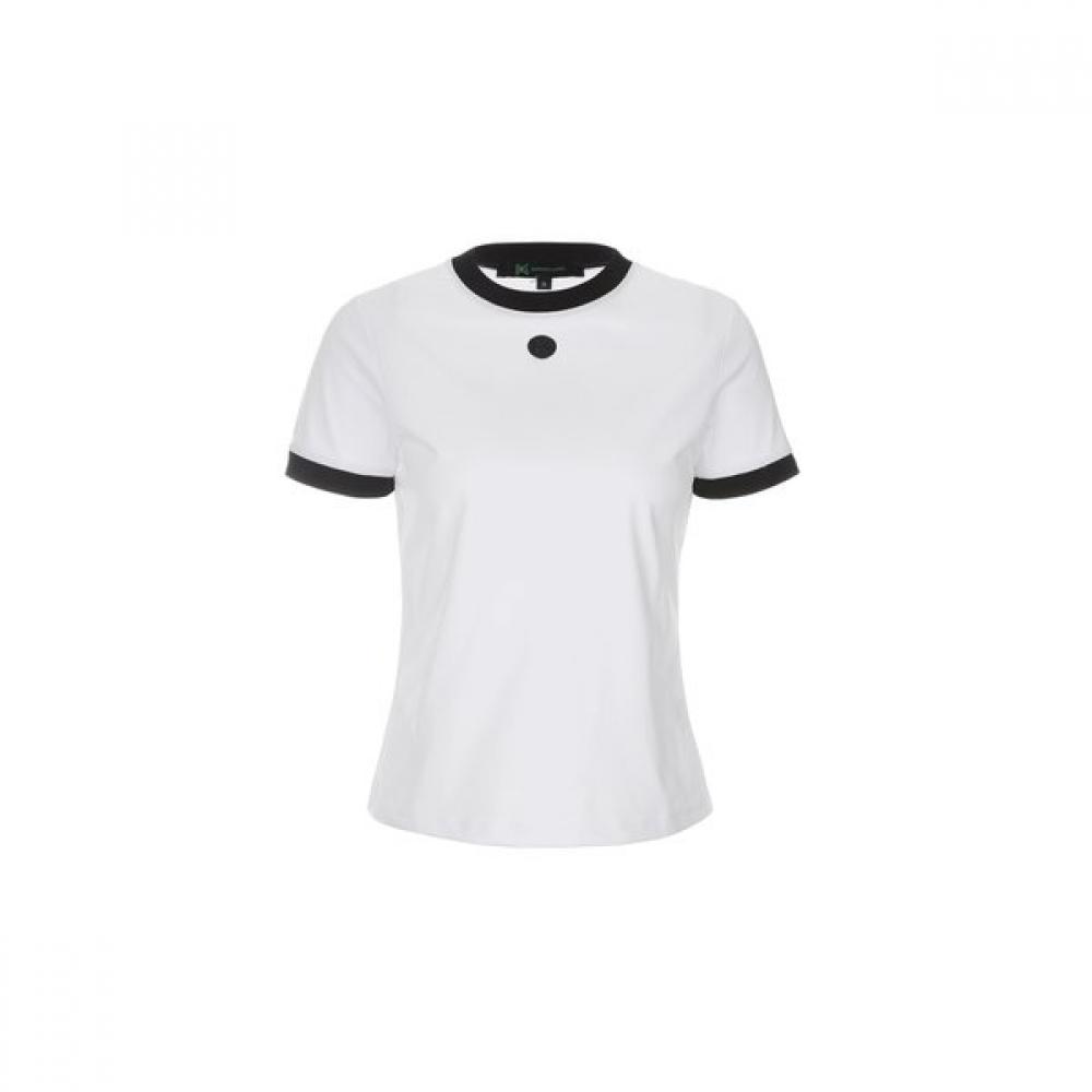 Bermudagrass Short Sleeve Colorblock Silk Tee White