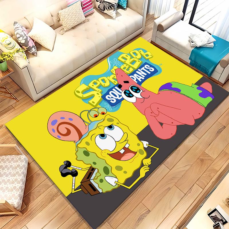 Funny S-SpongeBob Patrick Star Cartoon Living Room Non-Slip Area Rug Soft Carpet for Bedroom Playroom Sofa,Home Decor Doormat