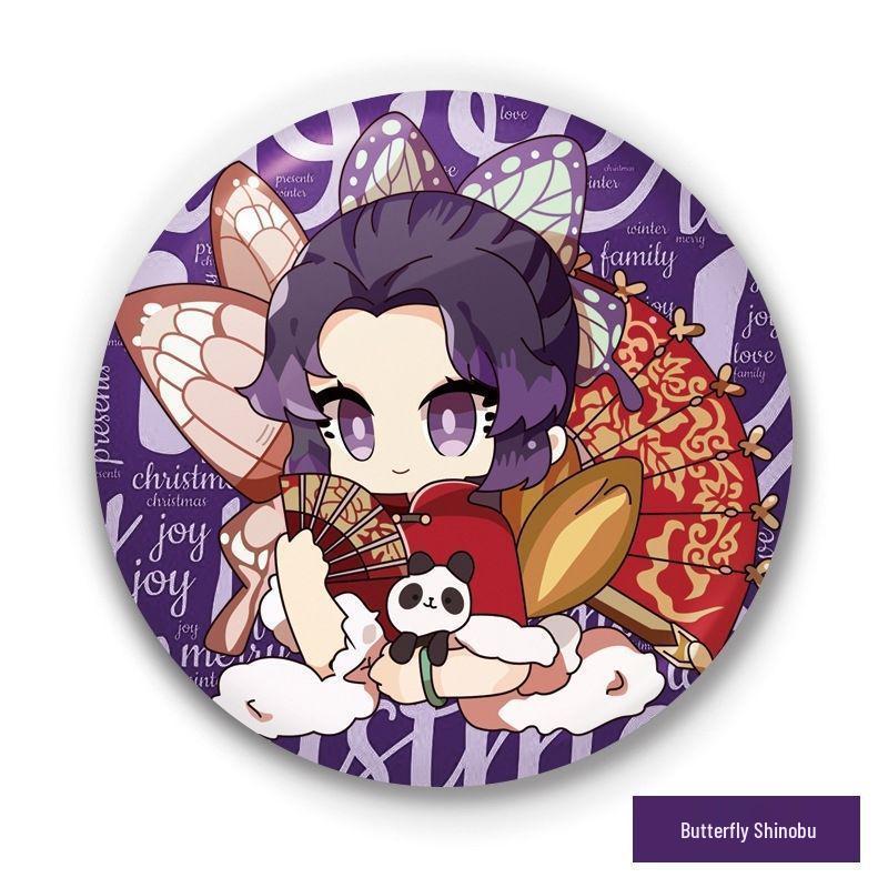 Demon Slayer Badges: Giyu Tomioka, Kyojuro Rengoku, Inosuke, Muichiro, Shinobu Kocho Anime Merchandise