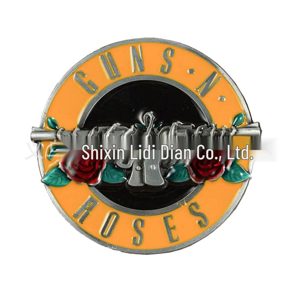 Retro Western Cowboy Oval Belt Buckle – Double Gun & Rose Design, Versatile Zinc Alloy for Men & Women