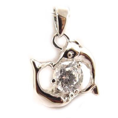 [C4652] - Silver Pendant 'Dolphin Parade'