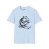 Hamster Skiing T-Shirt: Copper Engraving Style, Unisex Softstyle Tee