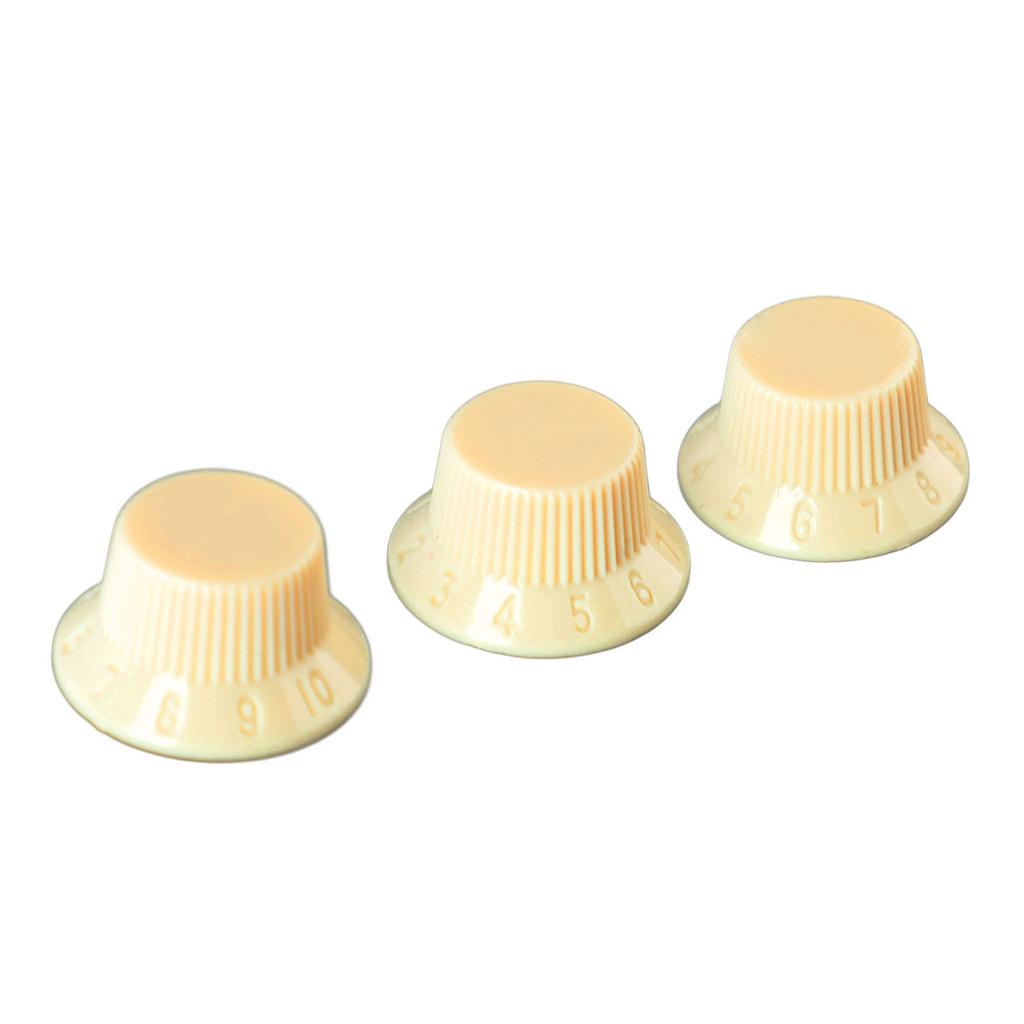 3 Stück Gitarren-Reglerknopf 1 Lautstärke 2 Ton passend Top Kunststoff Set Kit Instrument Zubehör Ersatz Gelb