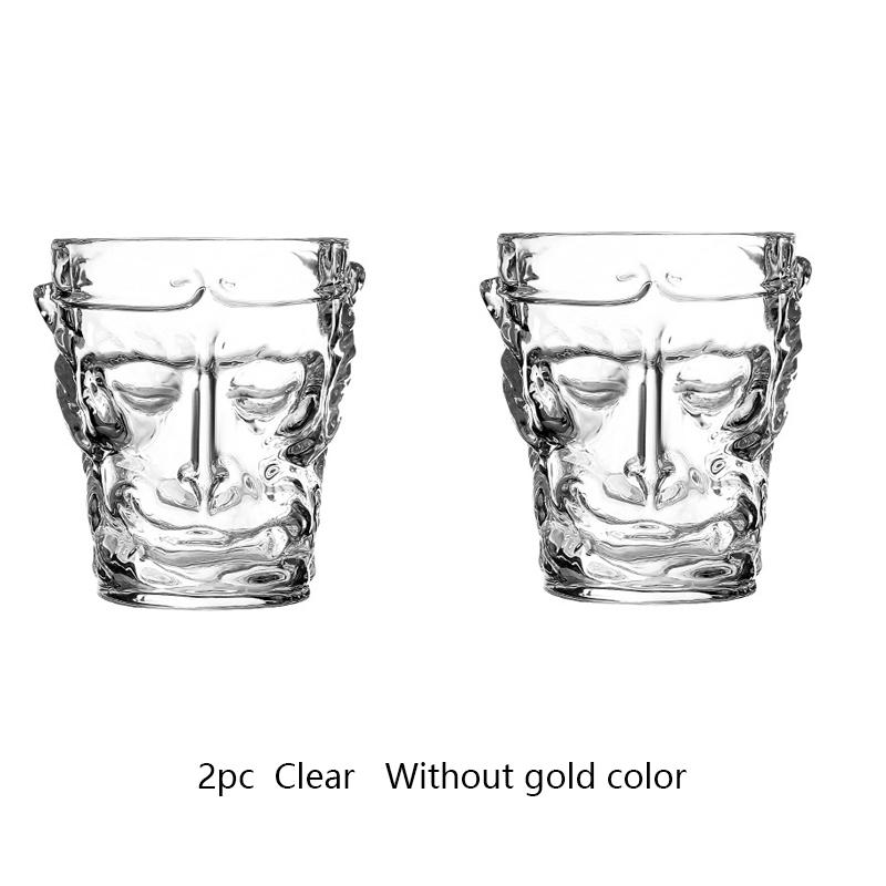 Sun Wukong Monkey Wine Glass 3d Whiskey Cup Short Drinking Liquor Glass Transparent Soju Brandy TeaCup Glassware For Wine Coffee