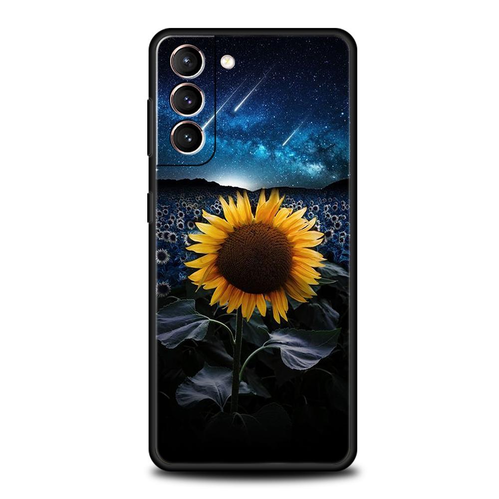 Beautiful Yellow Sunflower Phone Case For Samsung Galaxy S25 Edge S24 S23 S22 Ultra S20 S21 FE 5G S10 S9 Plus S10E Soft Cover